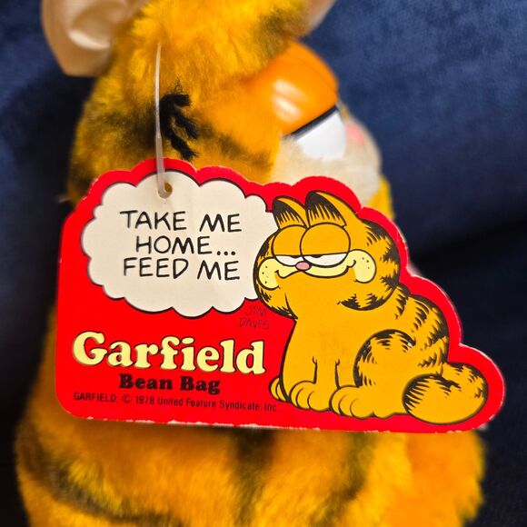 NWT Vtg 80's Dakin Garfield Lasagna Chef 7" Bean Bag Plush - Picture 5 of 8